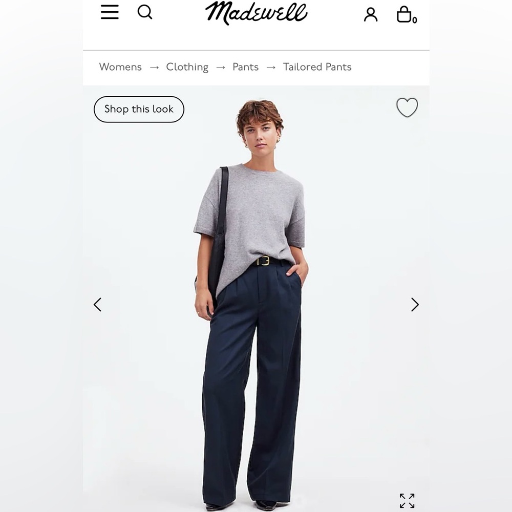 Madewell Navy Wide Leg Pants